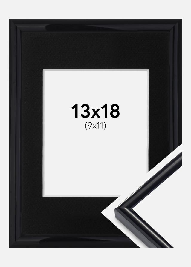 Ram med passepartou Frame Victoria Black 13x18 cm - Picture Mount Black 10x12 cm