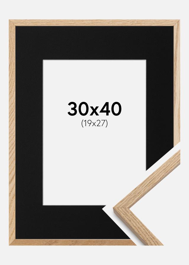 Ram med passepartou Frame Oslo Oak 30x40 cm - Picture Mount Black 20x28 cm