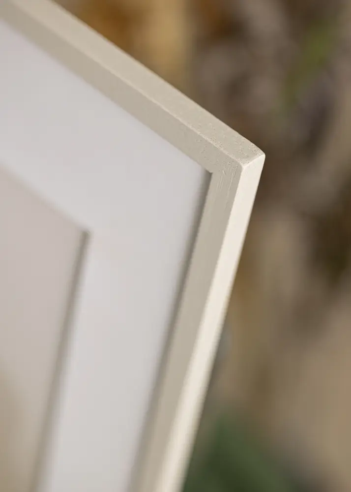 Ram med passepartou Frame Edsbyn Sand 40x50 cm - Picture Mount White 29.7x42 cm (A3)