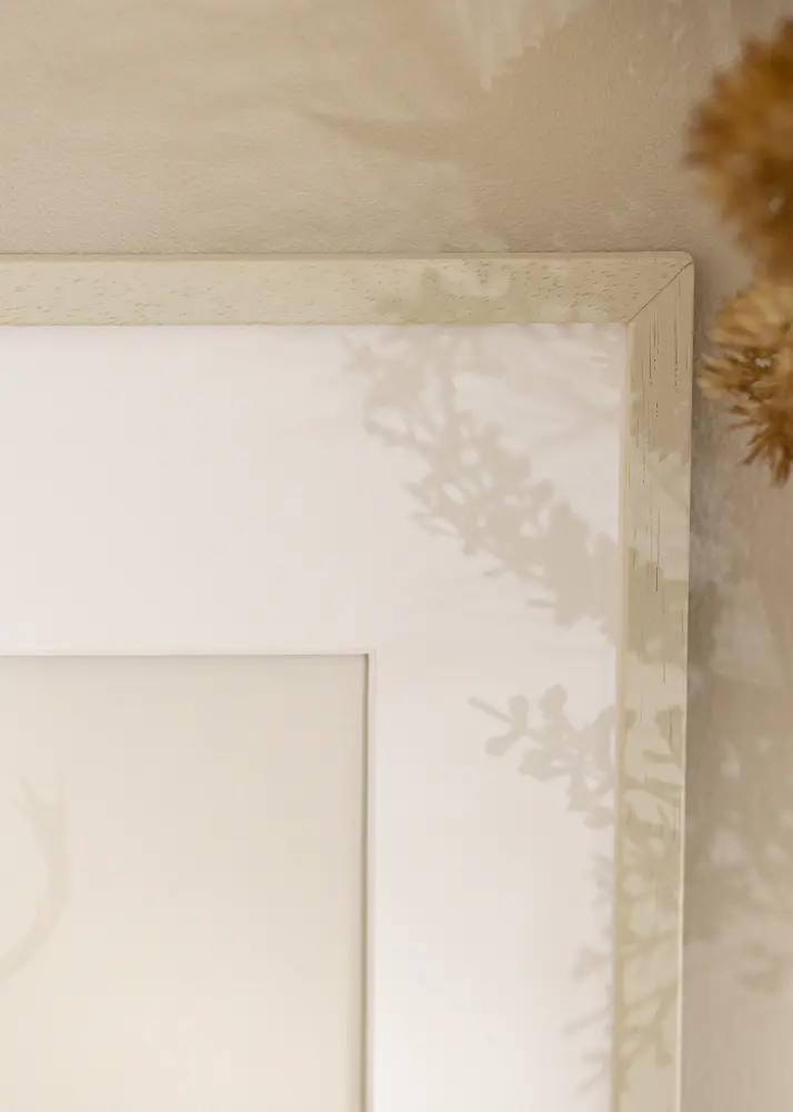 Ram med passepartou Frame Edsbyn Sand 40x50 cm - Picture Mount White 29.7x42 cm (A3)