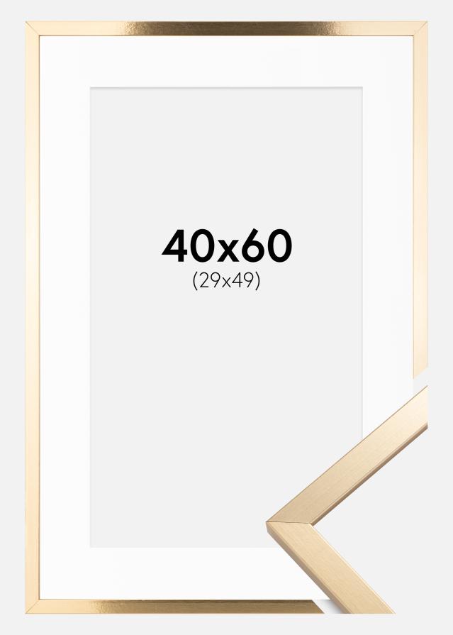 Ram med passepartou Frame Trendy Gold 40x60 cm - Picture Mount White 30x50 cm