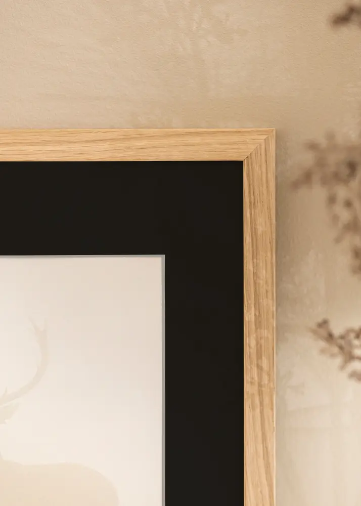 Ram med passepartou Frame Grimsåker Oak 30x60 cm - Picture Mount Black 22.7x50 cm