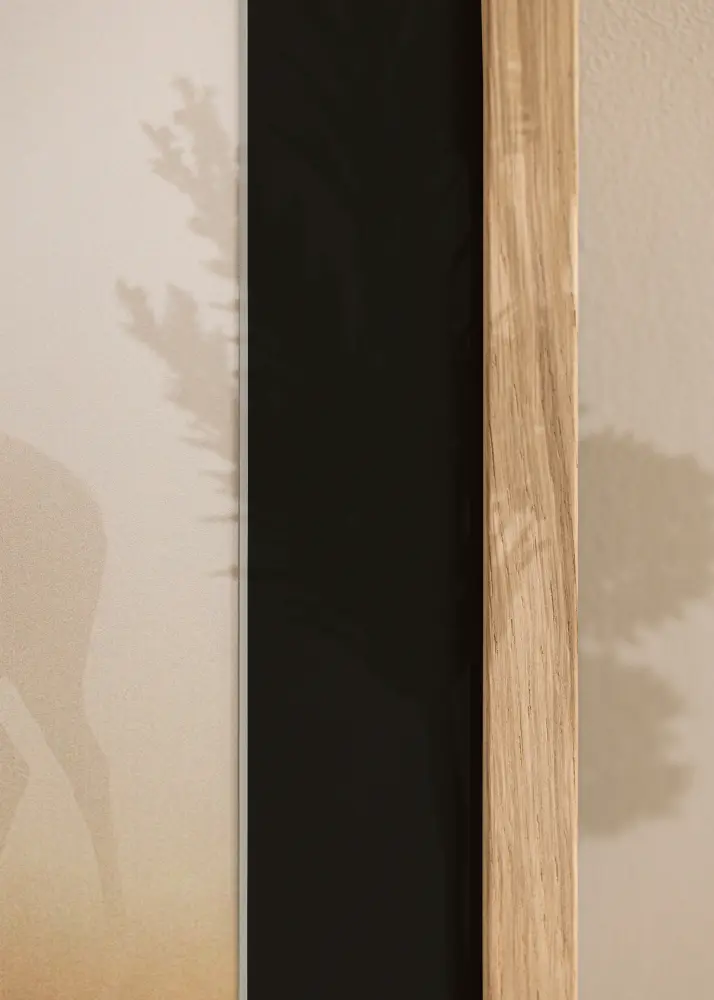 Ram med passepartou Frame Grimsåker Oak 30x60 cm - Picture Mount Black 22.7x50 cm