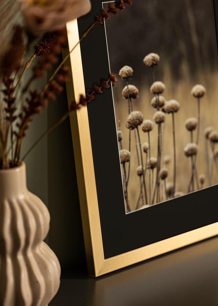 Ram med passepartou Frame Selection Gold 40x50 cm - Picture Mount Black 29.7x42 cm (A3)