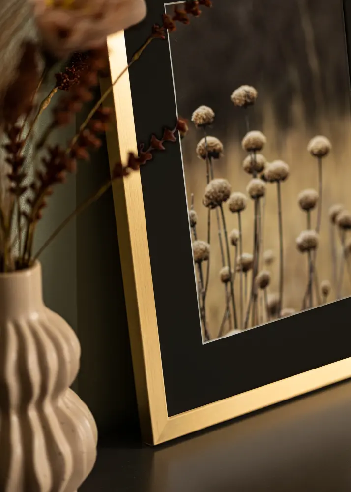 Ram med passepartou Frame Selection Gold 60x80 cm - Picture Mount Black 50x60 cm