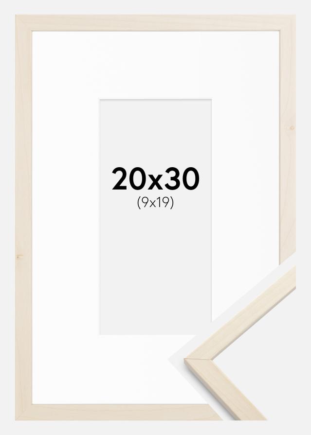 Ram med passepartou Frame Edsbyn Maple 20x30 cm - Picture Mount White 10x20 cm
