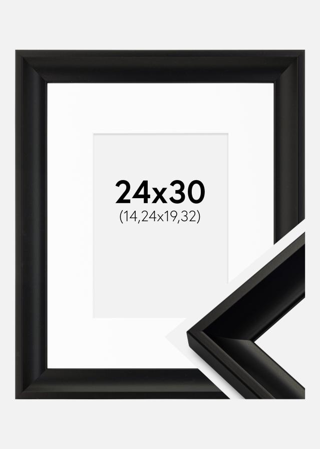 Ram med passepartou Frame Öjaren Black 24x30 cm - Picture Mount White 6x8 inches