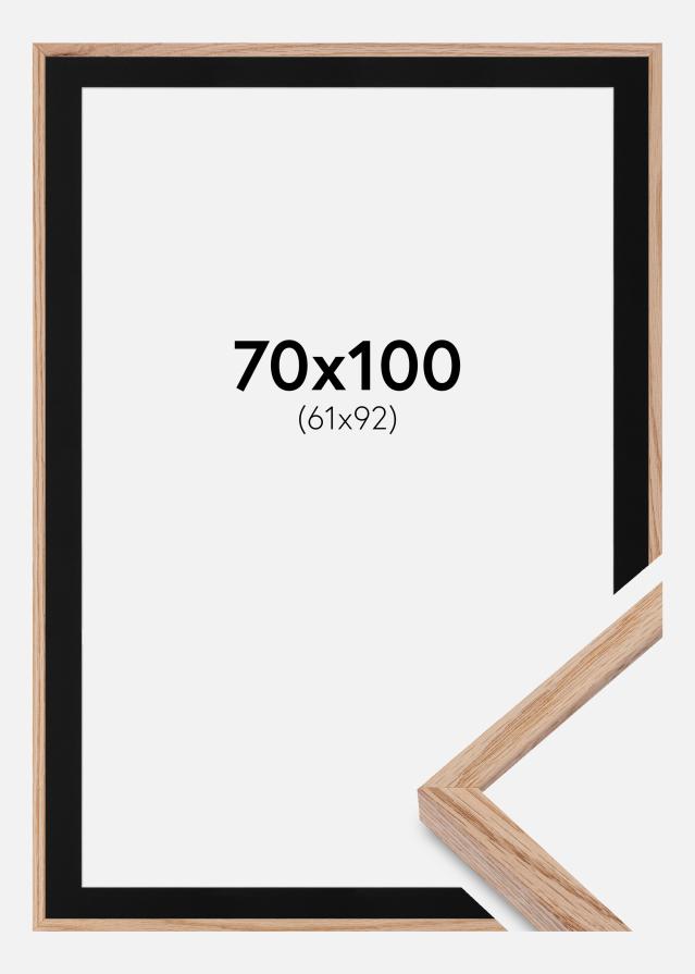 Ram med passepartou Frame E-Line Wide Oak 70x100 cm - Picture Mount Black 62x93 cm