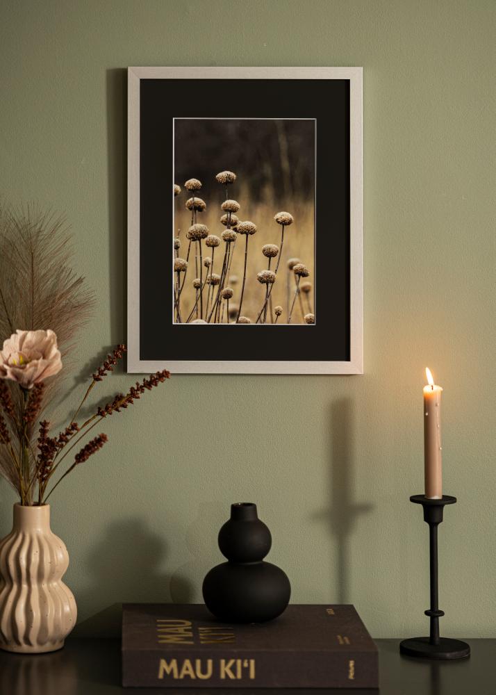 Ram med passepartou Frame Selection Silver 70x100 cm - Picture Mount Black 62x93 cm