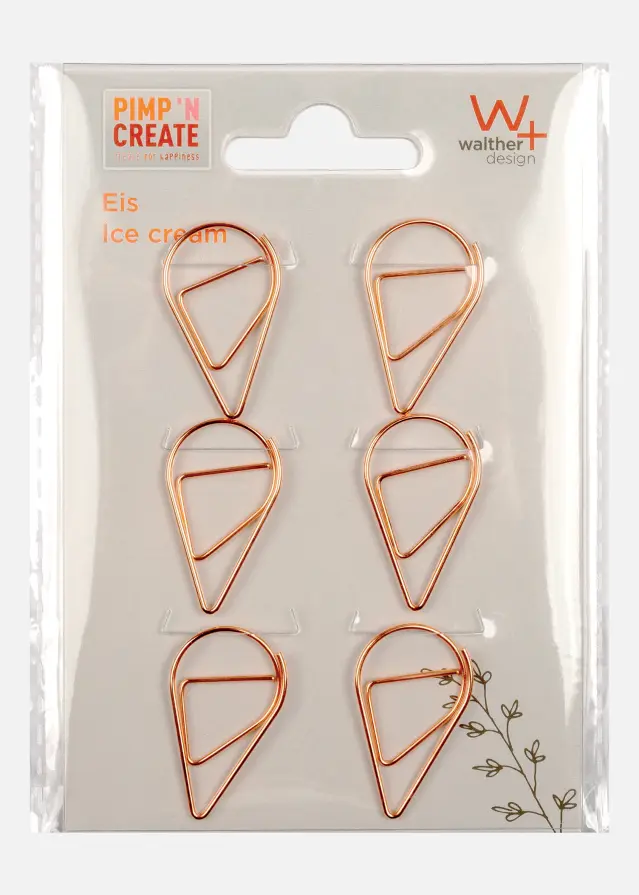 Walther PAC Metal Paper Clip Ice Cream Cone Copper
