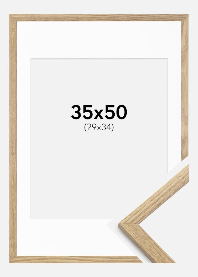 Ram med passepartou Frame Trendy Oak 35x50 cm - Picture Mount White 30x35 cm