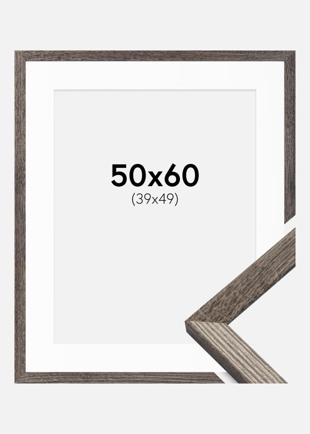Ram med passepartou Frame Fiorito Walnut 50x60 cm - Picture Mount White 40x50 cm