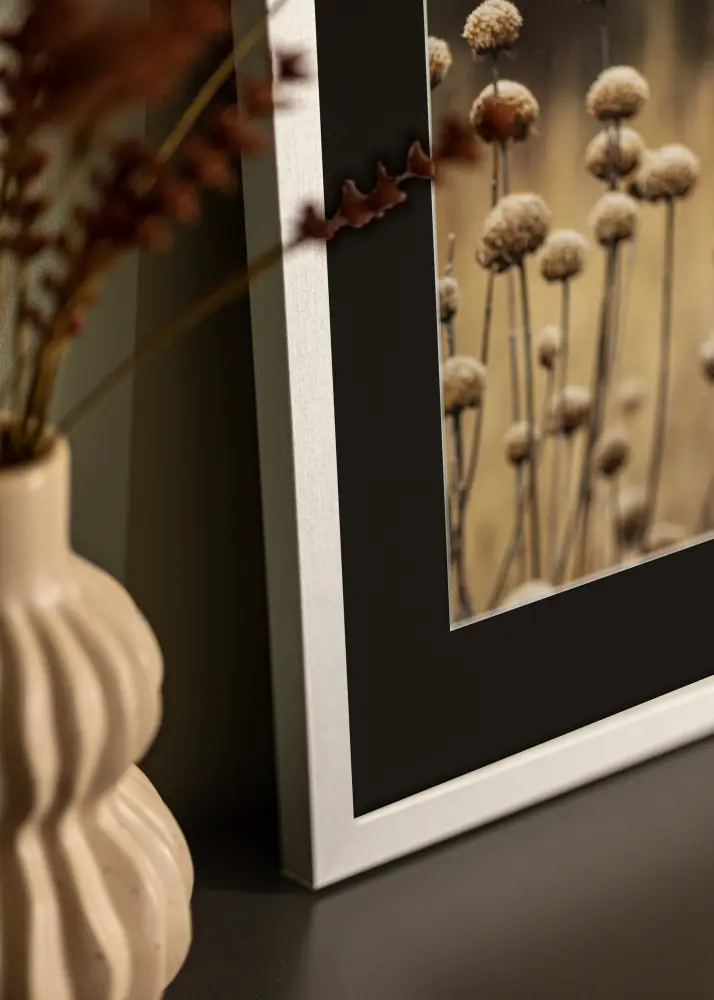 Ram med passepartou Frame Selection Silver 70x70 cm - Picture Mount Black 60x60 cm
