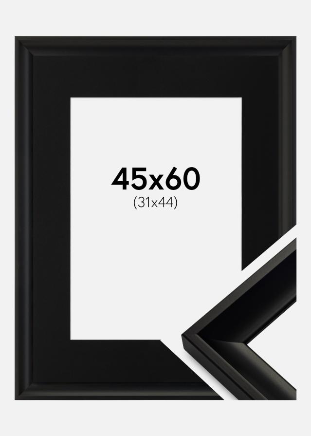 Ram med passepartou Frame Öjaren Black 45x60 cm - Picture Mount Black 32x45 cm