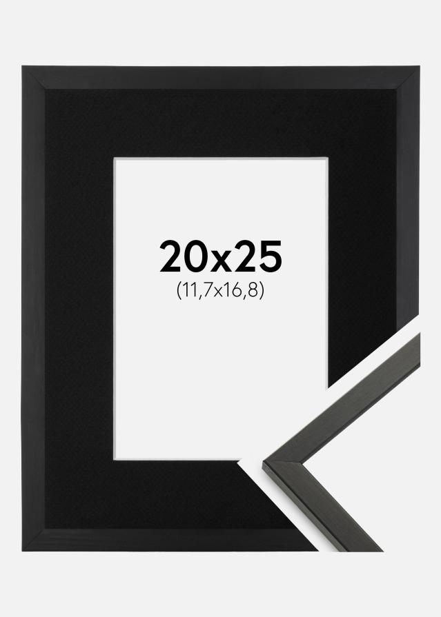 Ram med passepartou Frame Galant Black 20x25 cm - Picture Mount Black 5x7 inches
