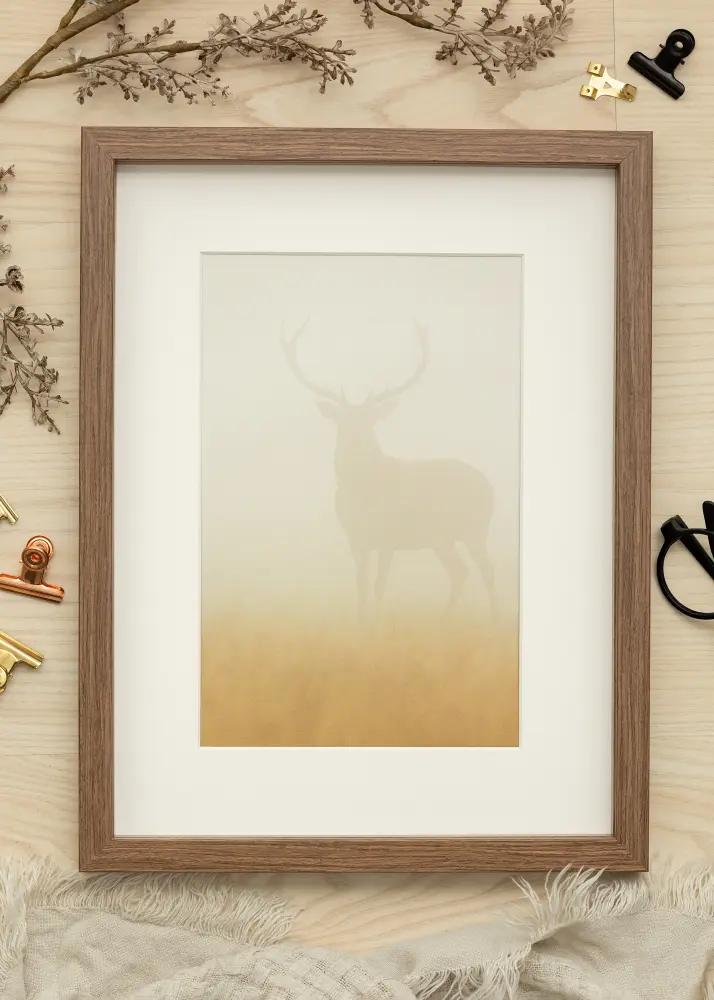 Ram med passepartou Frame Fiorito Dark Oak 40x50 cm - Picture Mount White 29,7x42 cm (A3)