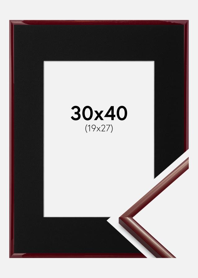 Ram med passepartou Frame New Lifestyle Dark Red 30x40 cm - Picture Mount Black 20x28 cm