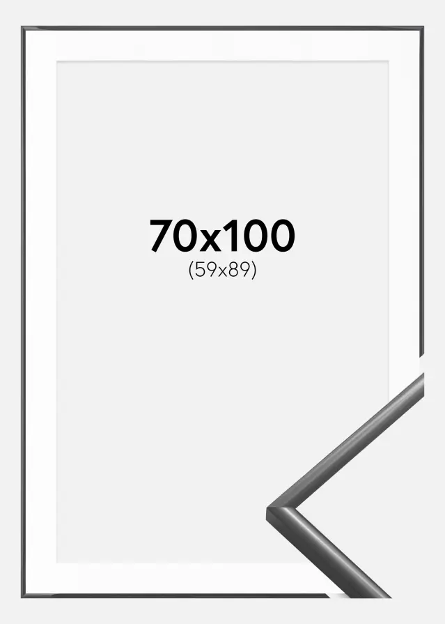 Ram med passepartou Frame New Lifestyle Dark Grey 70x100 cm - Picture Mount White 60x90 cm