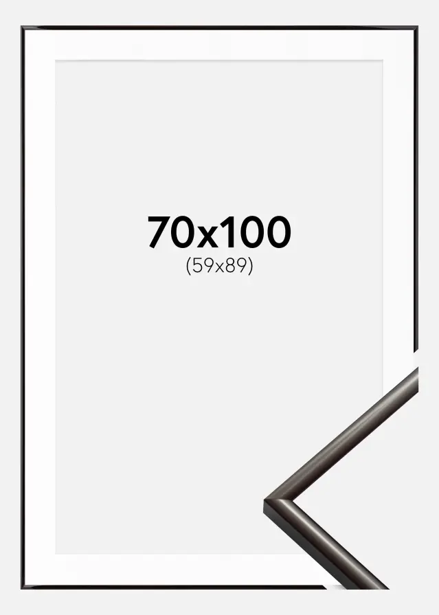 Ram med passepartou Frame New Lifestyle Espresso Brown 70x100 cm - Picture Mount White 60x90 cm