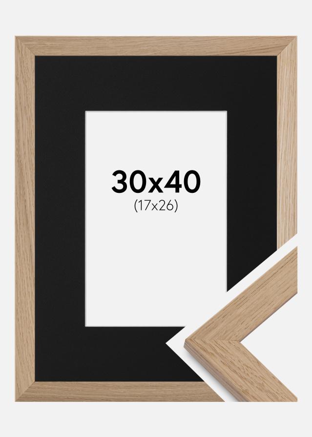 Ram med passepartou Frame Trendline Oak 30x40 cm - Picture Mount Black 18x27 cm