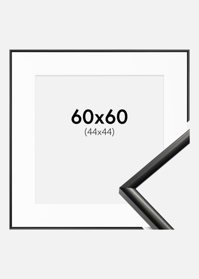 Ram med passepartou Frame New Lifestyle Black 60x60 cm - Picture Mount White 45x45 cm