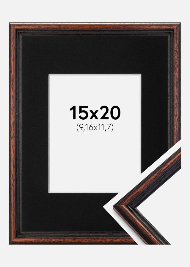 Ram med passepartou Frame Horndal Walnut 15x20 cm - Picture Mount Black 4x5 inches