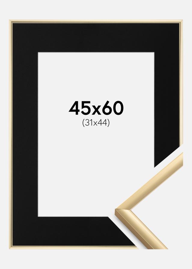 Ram med passepartou Frame New Lifestyle Gold 45x60 cm - Picture Mount Black 32x45 cm