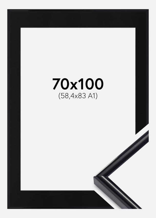 Ram med passepartou Frame Victoria Black 70x100 cm - Picture Mount Black 59.4x84 cm (A1)