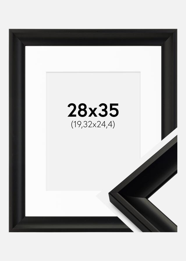 Ram med passepartou Frame Öjaren Black 28x35 cm - Picture Mount White 8x10 inches
