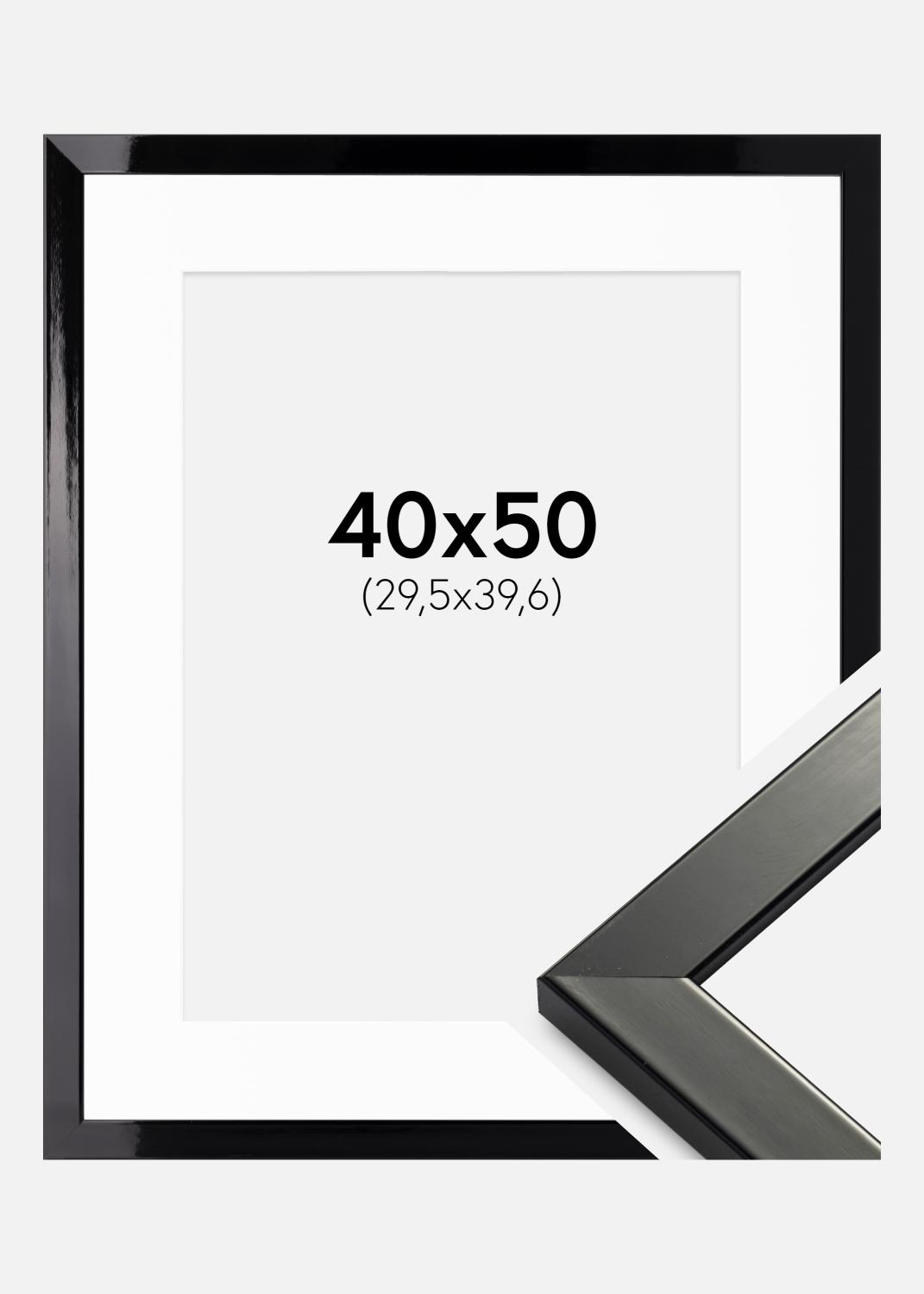 Product Image for Frame Uppsala Black High gloss 40x50 cm - Picture Mount White 12x16 inches