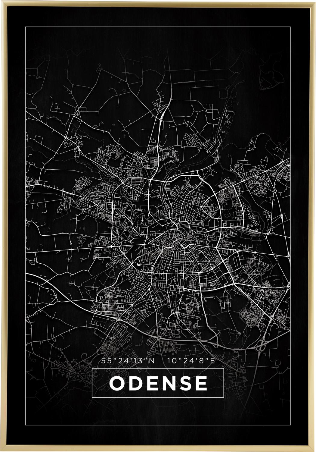 Product Image for Map - Odense - Black Poster (21x29.7 cm (A4))