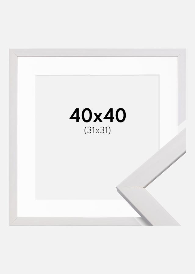 Ram med passepartou Frame Stilren White 40x40 cm - Picture Mount White 32x32 cm
