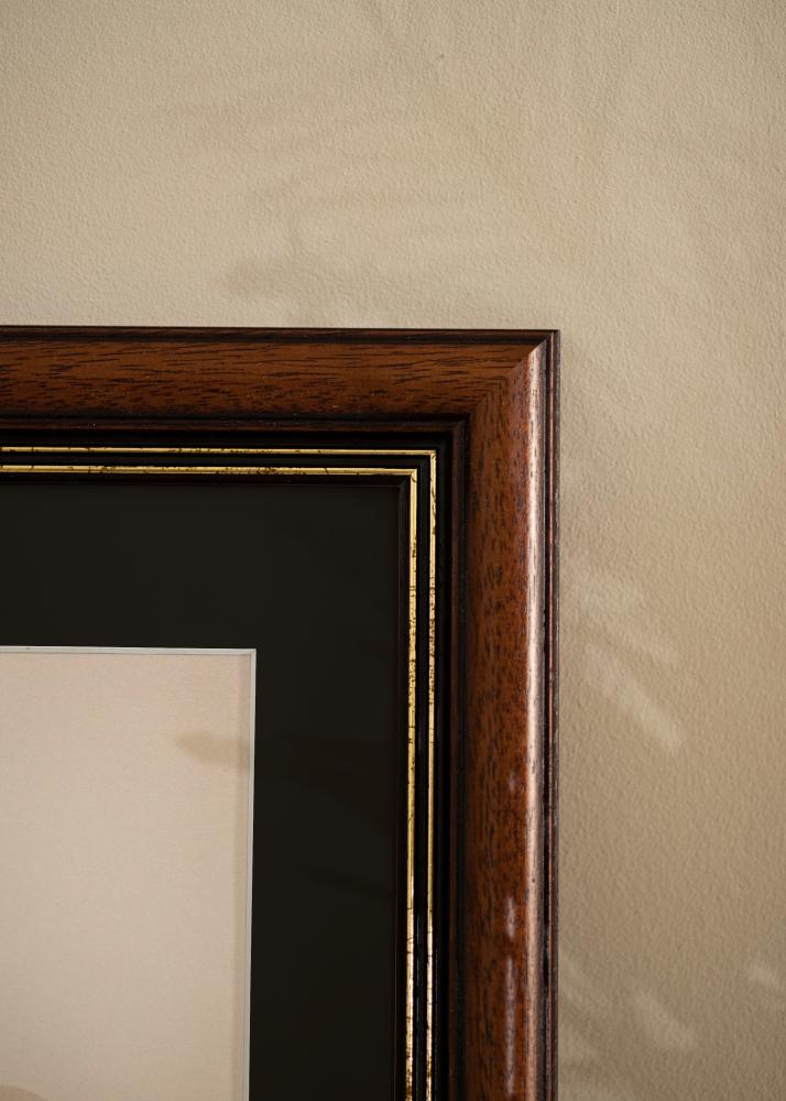 Ram med passepartou Frame Old Retro 30x40 cm - Picture Mount Black 21x29.7 cm (A4)