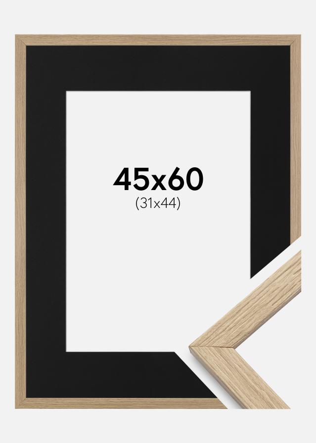 Ram med passepartou Frame Stilren Oak 45x60 cm - Picture Mount Black 32x45 cm
