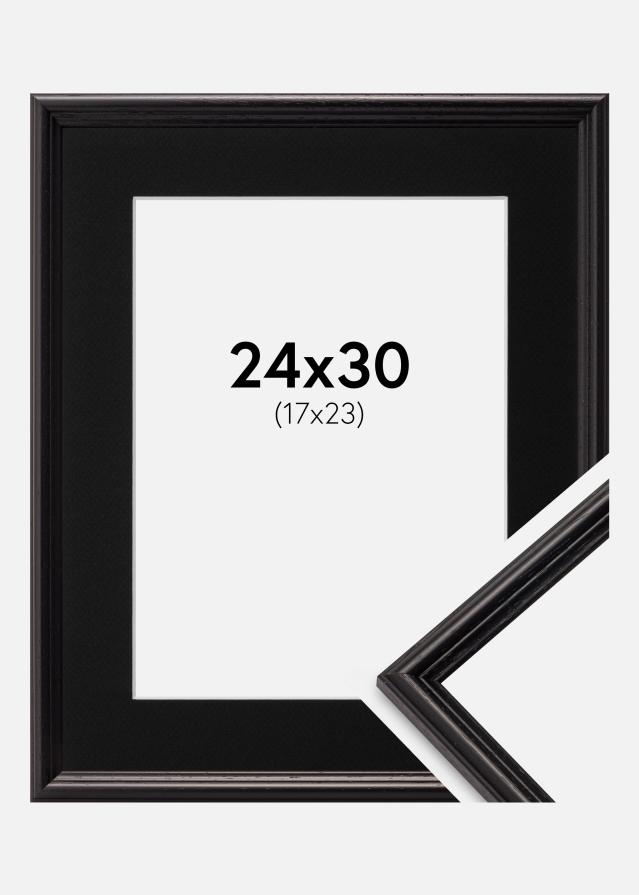 Ram med passepartou Frame Horndal Black 24x30 cm - Picture Mount Black 18x24 cm