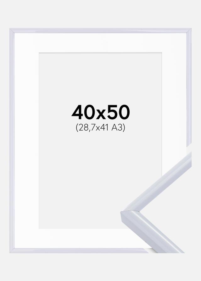 Ram med passepartou Frame Victoria White 40x50 cm - Picture Mount White 29.7x42 cm (A3)