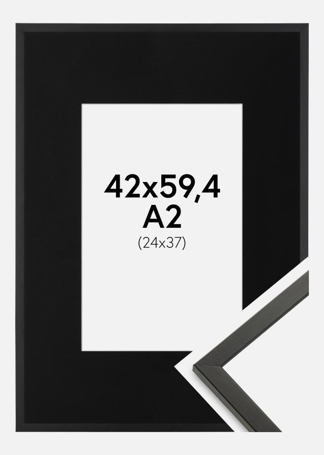 Ram med passepartou Frame Galant Black 42x59.4 cm (A2) - Picture Mount Black 25x38 cm