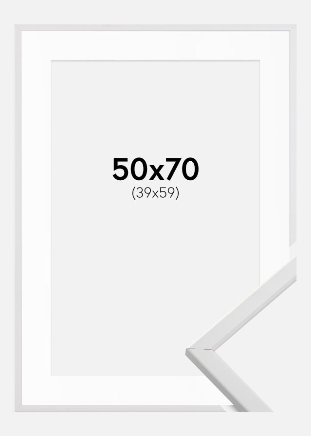 Ram med passepartou Frame Galant White 50x70 cm - Picture Mount White 40x60 cm