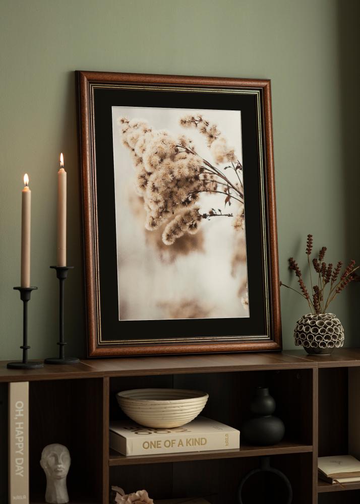 Ram med passepartou Frame Old Retro 30x40 cm - Picture Mount Black 21x29.7 cm (A4)