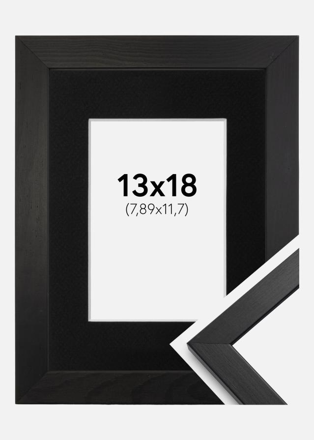 Ram med passepartou Frame Stilren Black 13x18 cm - Picture Mount Black 3.5x5 inches
