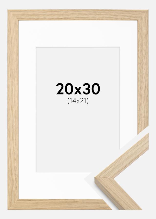 Ram med passepartou Frame Grimsåker Oak 20x30 cm - Picture Mount White 15x22 cm