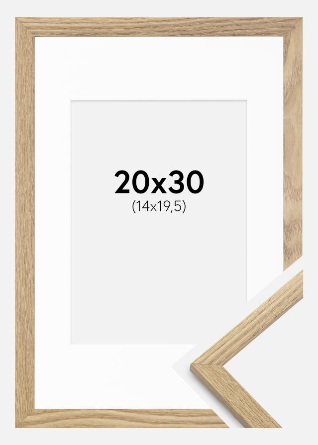 Ram med passepartou Frame Trendy Oak 20x30 cm - Picture Mount White 15x21 cm