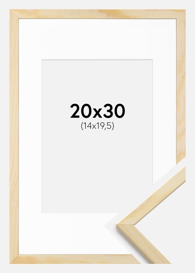 Ram med passepartou Frame Galant Pine 20x30 cm - Picture Mount White 15x21 cm