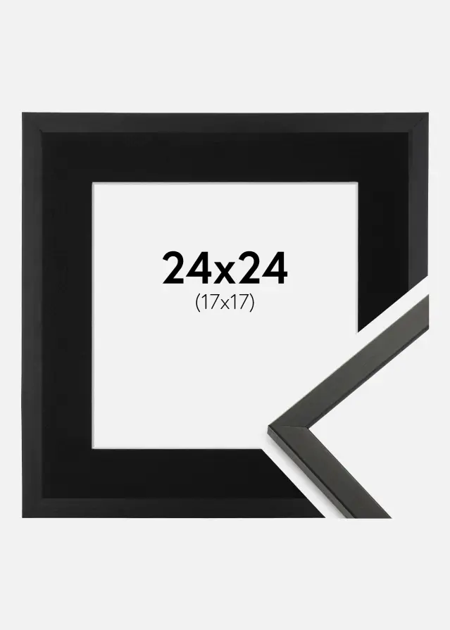 Ram med passepartou Frame Galant Black 24x24 cm - Picture Mount Black 18x18 cm