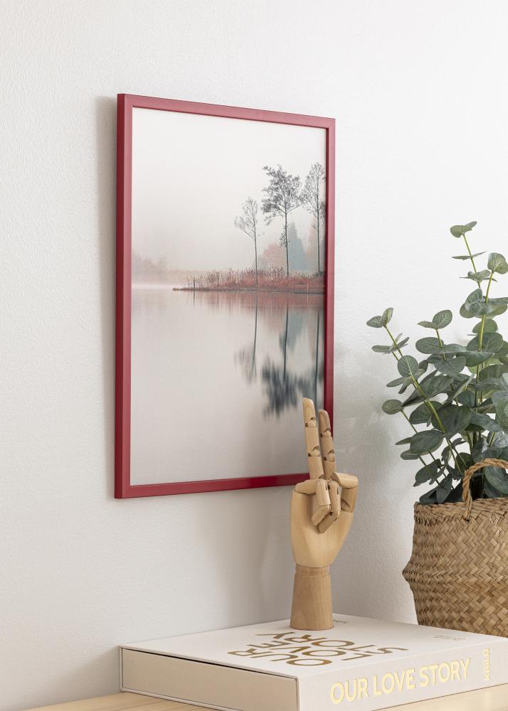 Ram med passepartou Frame Edsbyn Red 40x60 cm - Picture Mount Black 30x50 cm