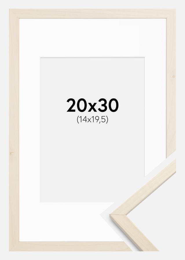 Ram med passepartou Frame Edsbyn Maple 20x30 cm - Picture Mount White 15x21 cm (A5)