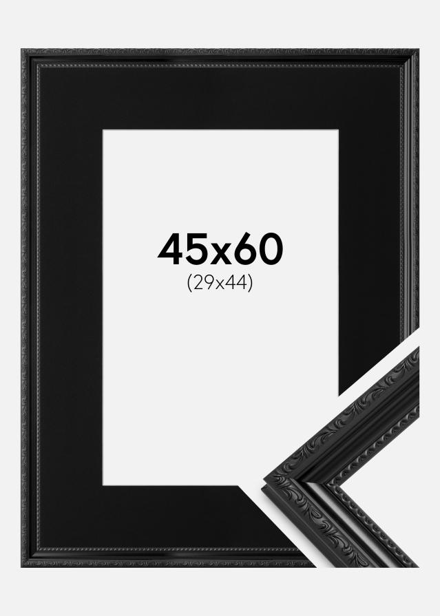 Ram med passepartou Frame Abisko Black 45x60 cm - Picture Mount Black 30x45 cm