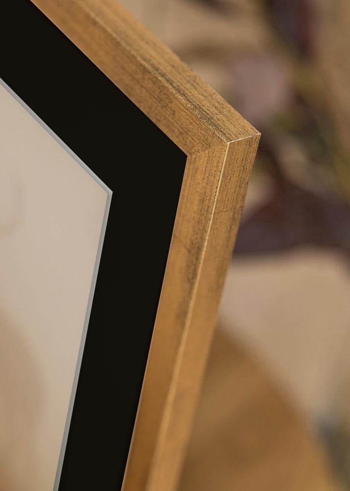 Ram med passepartou Frame Stilren Gold 50x60 cm - Picture Mount Black 35x45 cm