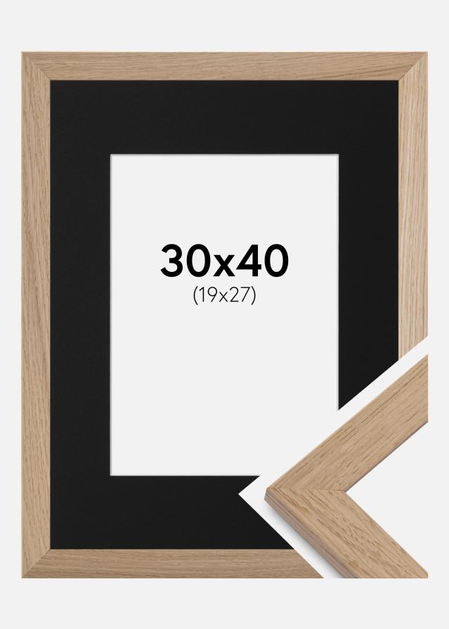 Ram med passepartou Frame Trendline Oak 30x40 cm - Picture Mount Black 20x28 cm