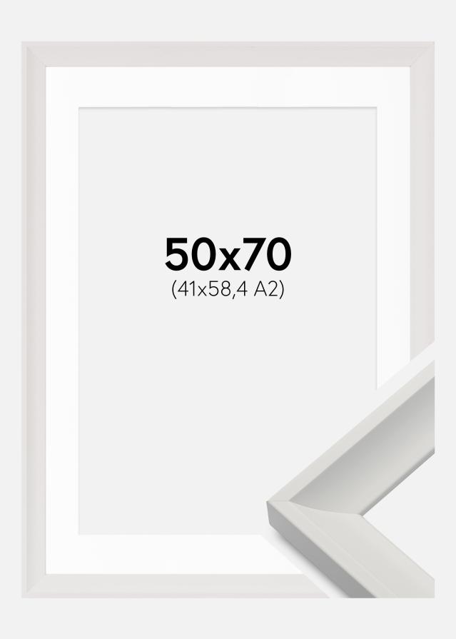 Ram med passepartou Frame Öjaren White 50x70 cm - Picture Mount White 42x59.4 cm (A2)